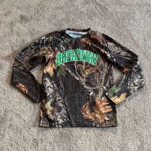 Port Authority Camouflage Long Sleeve Tee Broadway Graphic Hunting Top SIZE XS